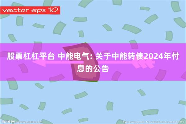 股票杠杠平台 中能电气: 关于中能转债2024年付息的公告