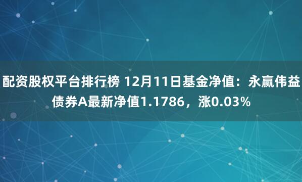 配资股权平台排行榜 12月11日基金净值：永赢伟益债券A最新净值1.1786，涨0.03%