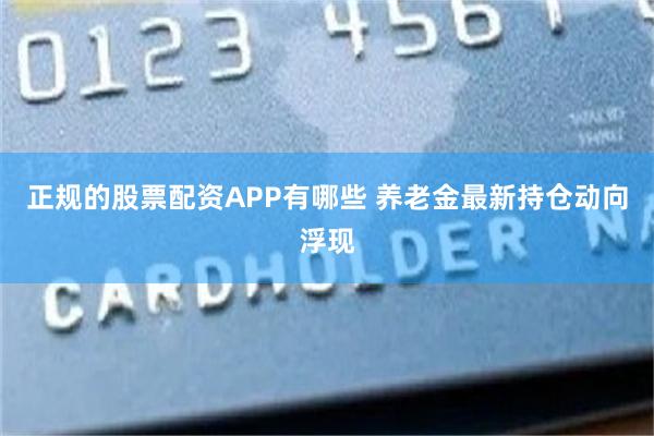 正规的股票配资APP有哪些 养老金最新持仓动向浮现
